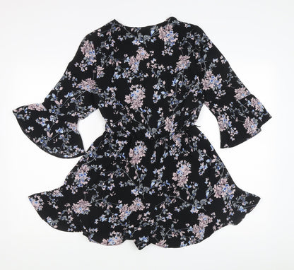Dorothy Perkins Women’s Black Floral Playsuit