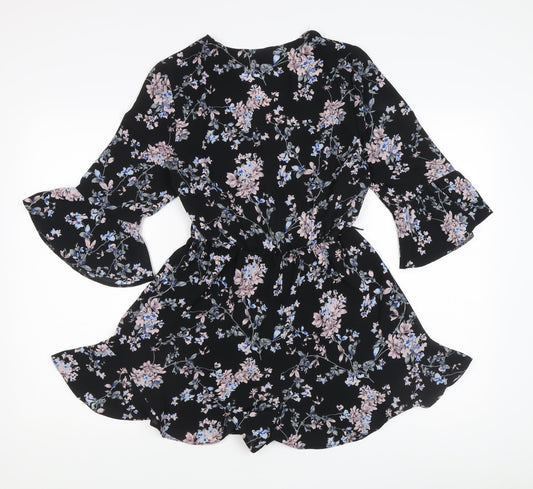 Dorothy Perkins Women’s Black Floral Playsuit