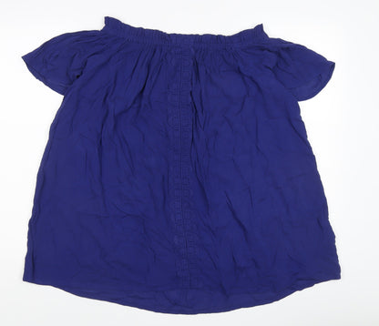 Womens UK Size L JD Williams Blue Basic Blouse