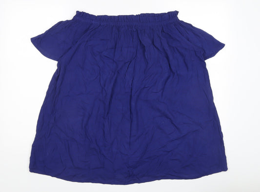 Womens UK Size L JD Williams Blue Basic Blouse