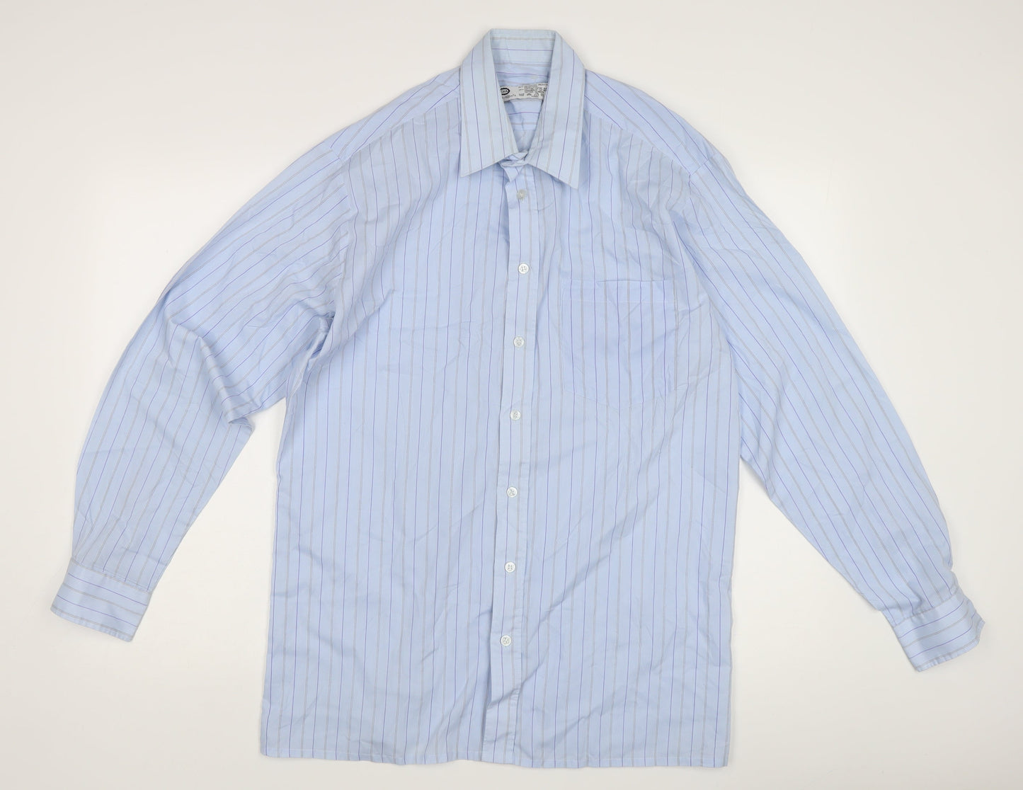 Mens UK Collar Size M C&A Smart Blue  Dress Shirt