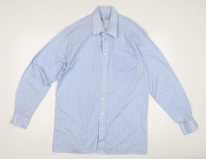 Mens UK Collar Size M C&A Smart Blue  Dress Shirt