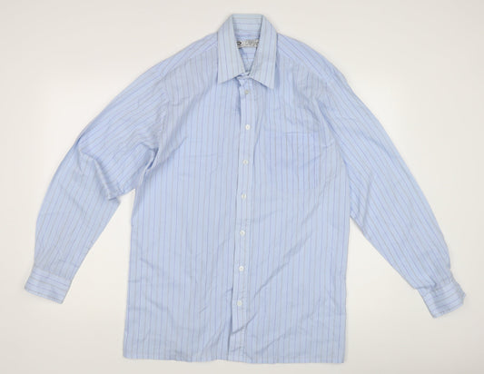 Mens UK Collar Size M C&A Smart Blue  Dress Shirt