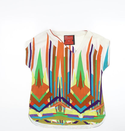 Womens UK Size 10 NEXT Multicoloured Basic Blouse