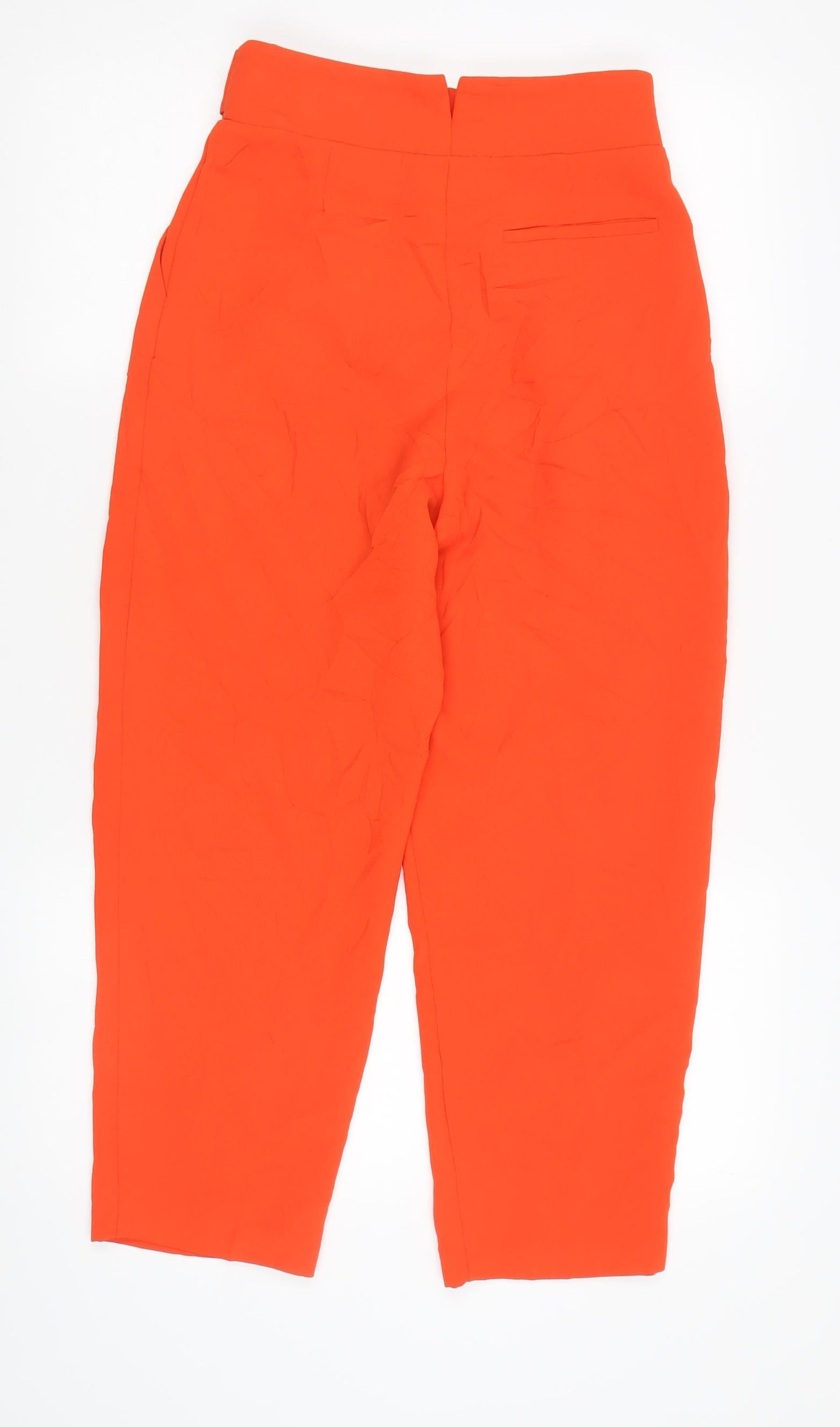 Topshop Women's Orange Ankle Trousers, UK 8, Belted
