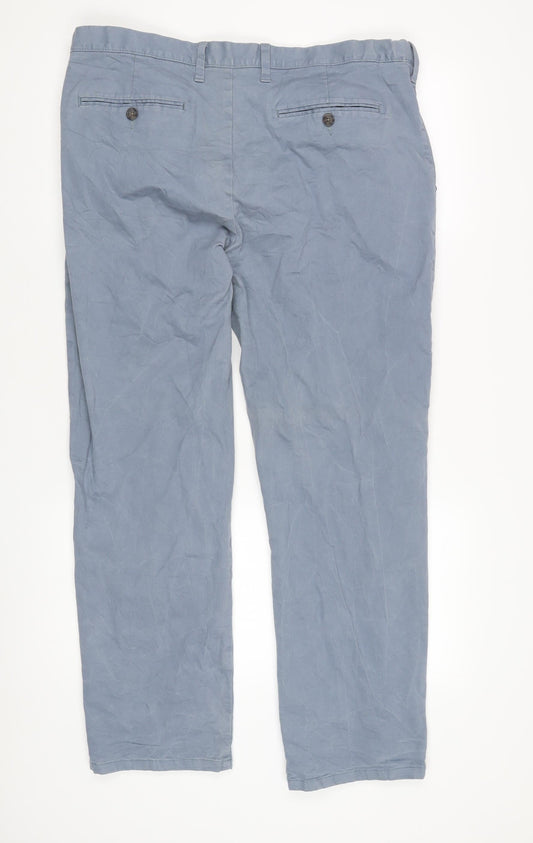 Marks and Spencer Blue Men's Trousers, Size 40 Regular