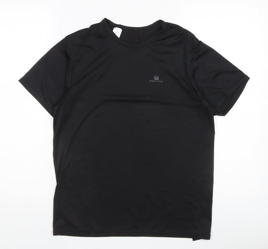 Decathlon Men's Black Basic Gym T-Shirt, Size S