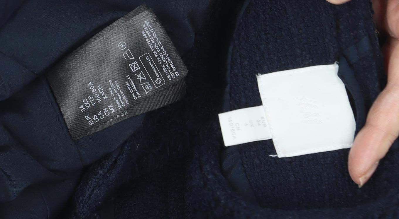 Womens UK Size 6 H&M Blue Basic Jacket