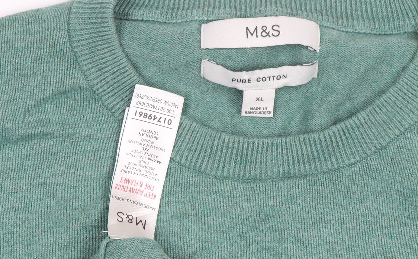 Womens UK Size XL Marks and Spencer Green Pullover Jumper
