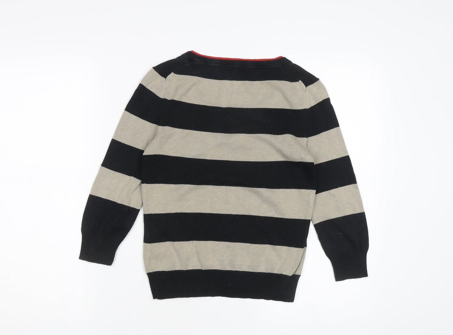 Hobbs Women's Black Beige Striped Pullover Jumper Size 8