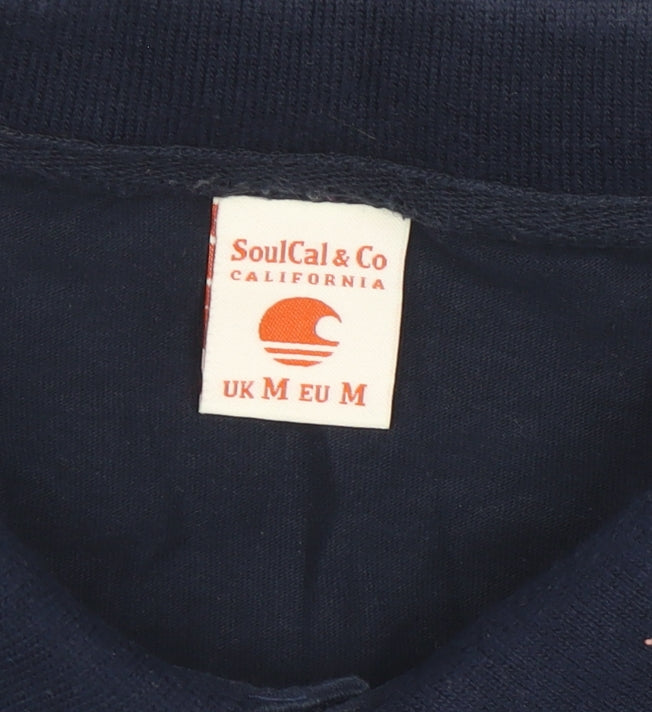 SoulCal & Co Men's Blue Polo Shirt M