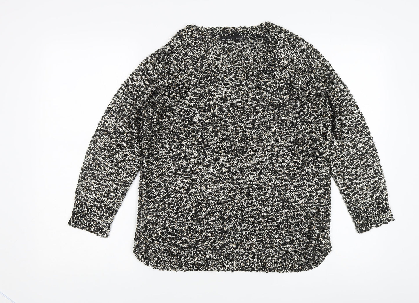 David Emanuel Women’s Black Sequined Pullover Jumper S