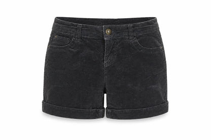 Front view of Yessica Women's Black Corduroy Shorts, size 8