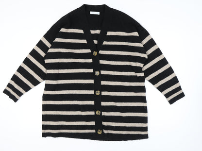 Primark Women's Black Stripe Cardigan, Size L