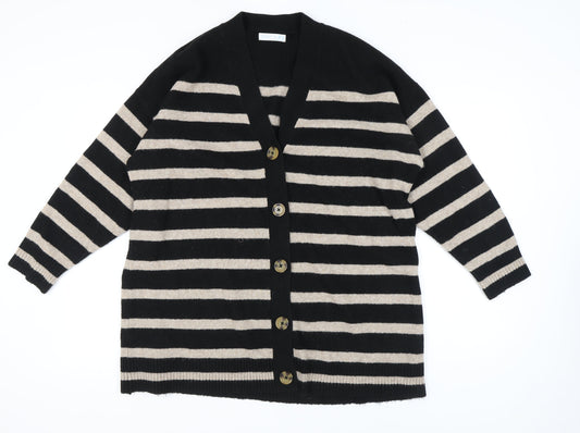 Primark Women's Black Stripe Cardigan, Size L