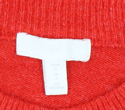 Womens UK Size S H&M Red Pullover Jumper