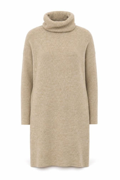 ONLY Women's Beige Cowl Neck Knit Dress M