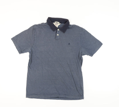 Original Penguin Men's Blue Striped Polo Shirt, Slim Fit, Size M