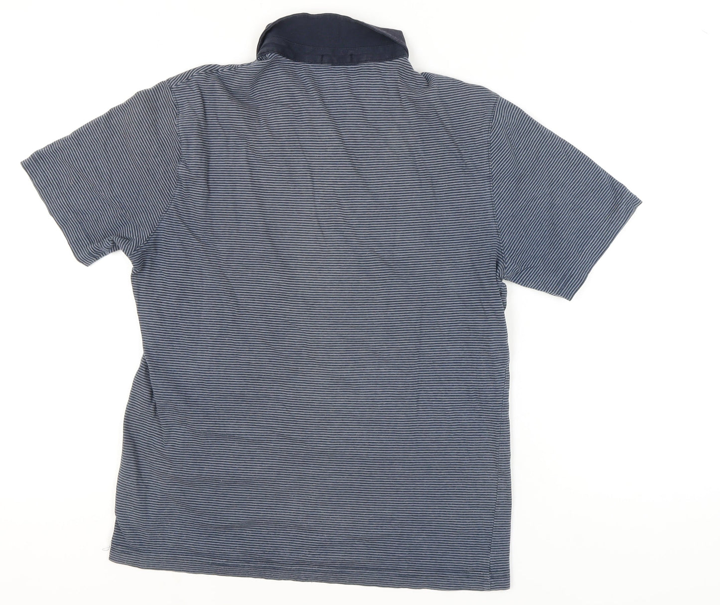 Original Penguin Men's Blue Striped Polo Shirt, Slim Fit, Size M