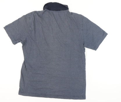 Original Penguin Men's Blue Striped Polo Shirt, Slim Fit, Size M