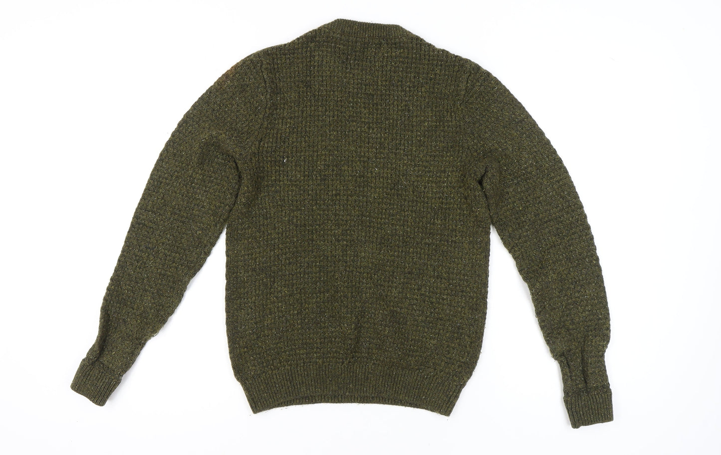 Next Men's Green XS Waffle-Knit Pullover Jumper