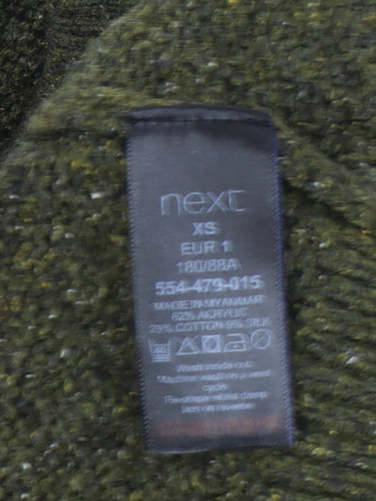 Next Men's Green XS Waffle-Knit Pullover Jumper