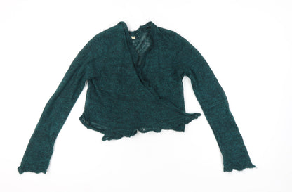 Womens UK Size 12 Marks and Spencer Green Wrap Jumper