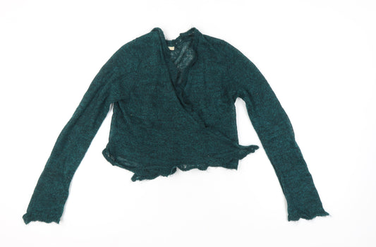 Womens UK Size 12 Marks and Spencer Green Wrap Jumper
