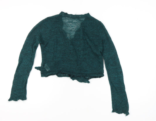 Womens UK Size 12 Marks and Spencer Green Wrap Jumper