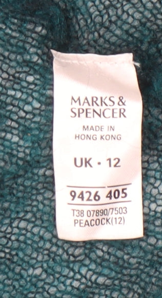 Womens UK Size 12 Marks and Spencer Green Wrap Jumper