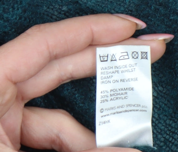 Womens UK Size 12 Marks and Spencer Green Wrap Jumper