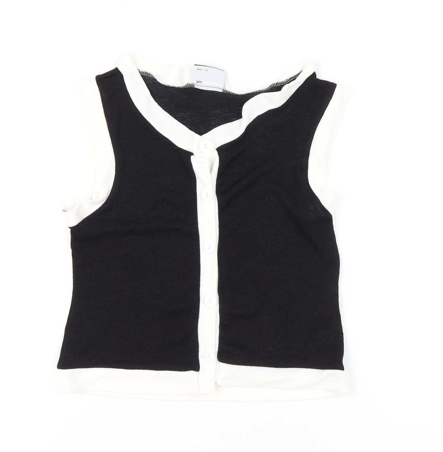 Womens UK Size M ASOS DESIGN Black Jersey Button-Up