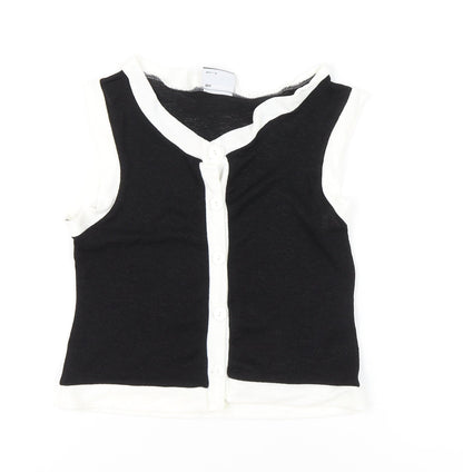 Womens UK Size M ASOS DESIGN Black Jersey Button-Up