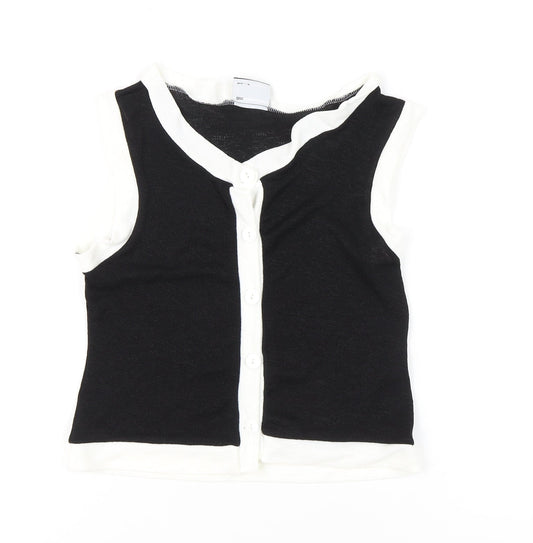 Womens UK Size M ASOS DESIGN Black Jersey Button-Up