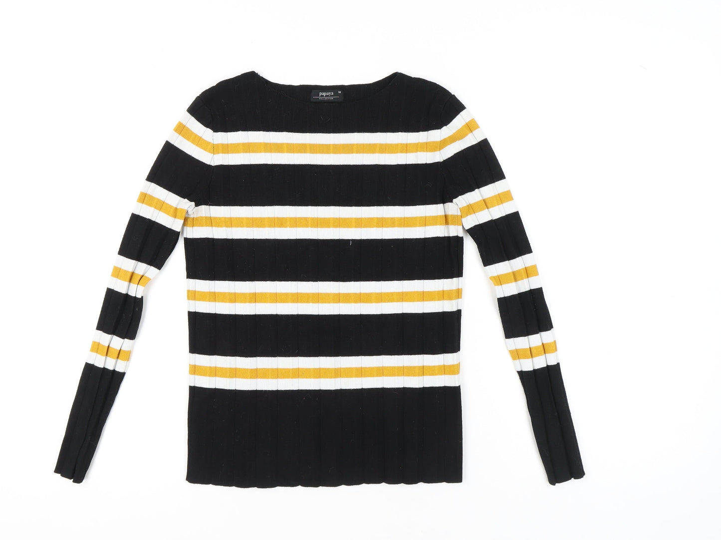 Womens UK Size 10 Papaya Black Pullover Jumper