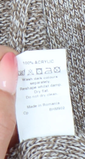 River Island Men's Beige Cable-Knit Cardigan Size M