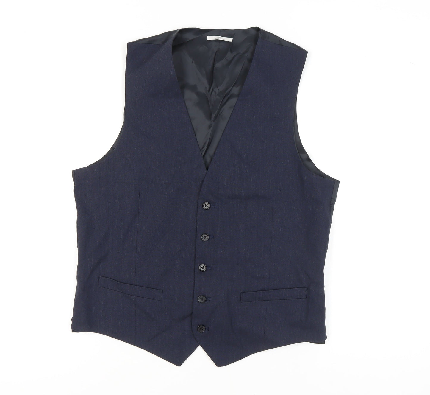 Mens UK Size 40 Marks and Spencer Regular Blue Suit Waistcoat