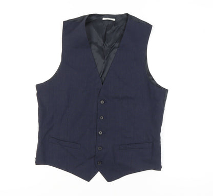 Mens UK Size 40 Marks and Spencer Regular Blue Suit Waistcoat