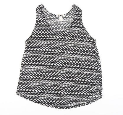 H&M Conscious Women's Black Geometric Tank Top