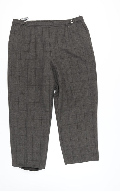 Bm Women's Grey Check Trousers, Size 18, Relaxed Fit