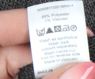 Bm Women's Grey Check Trousers, Size 18, Relaxed Fit