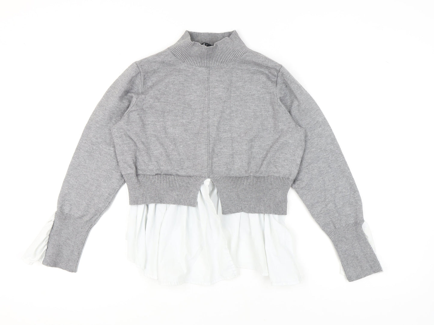 Womens UK Size L New Look Grey Pullover Jumper