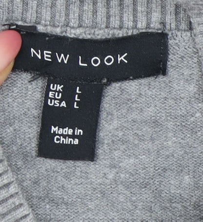 Womens UK Size L New Look Grey Pullover Jumper