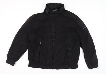 Mens UK Size L Maine New England Black Windbreaker Coat