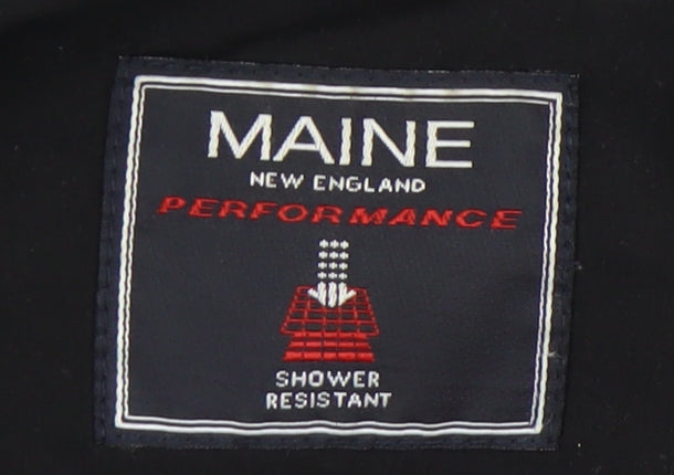 Mens UK Size L Maine New England Black Windbreaker Coat