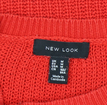 Womens UK Size M New Look Red Pullover Jumper