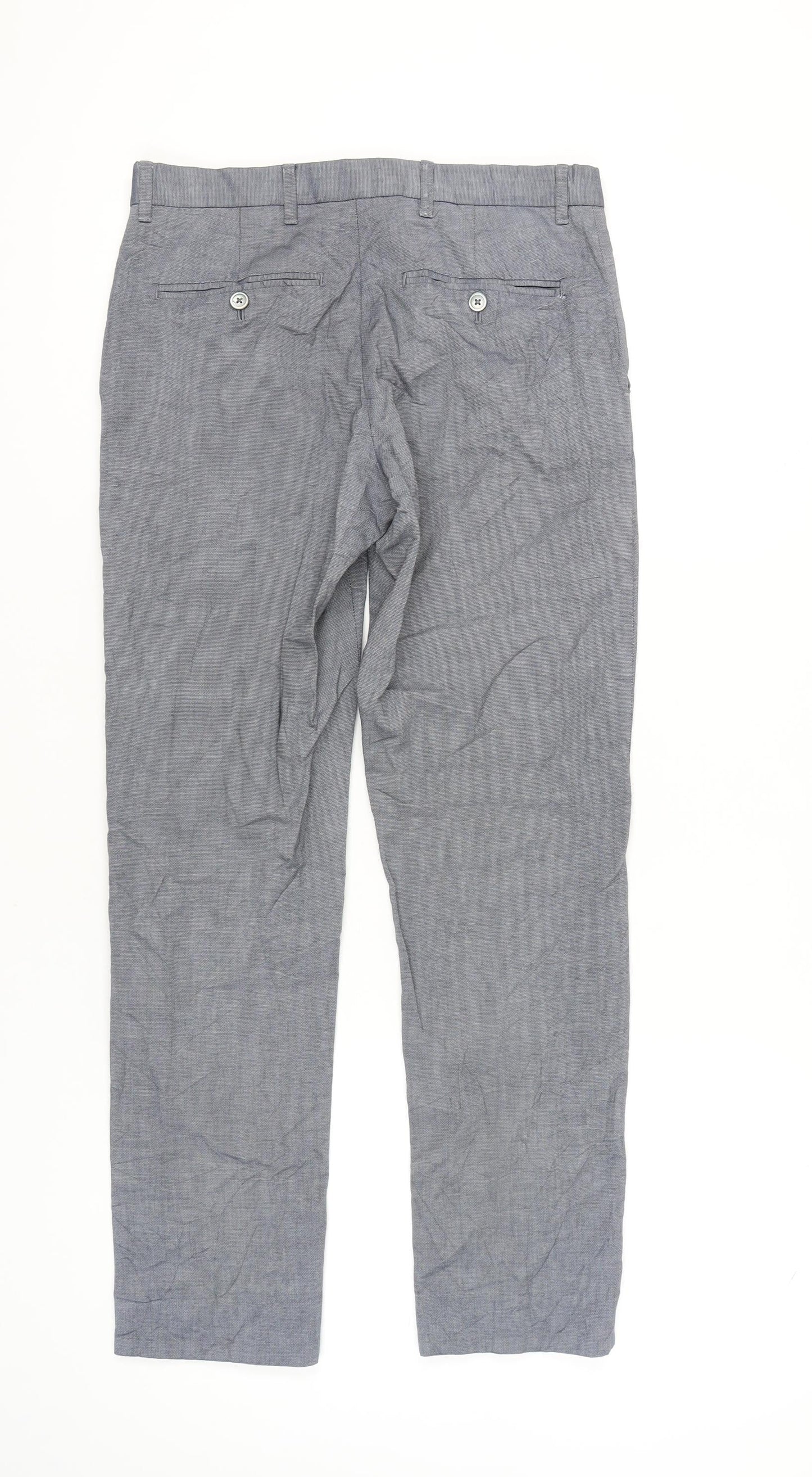 Next Men's Grey Chino Trousers, Size 30R, Casual