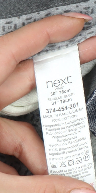 Next Men's Grey Chino Trousers, Size 30R, Casual