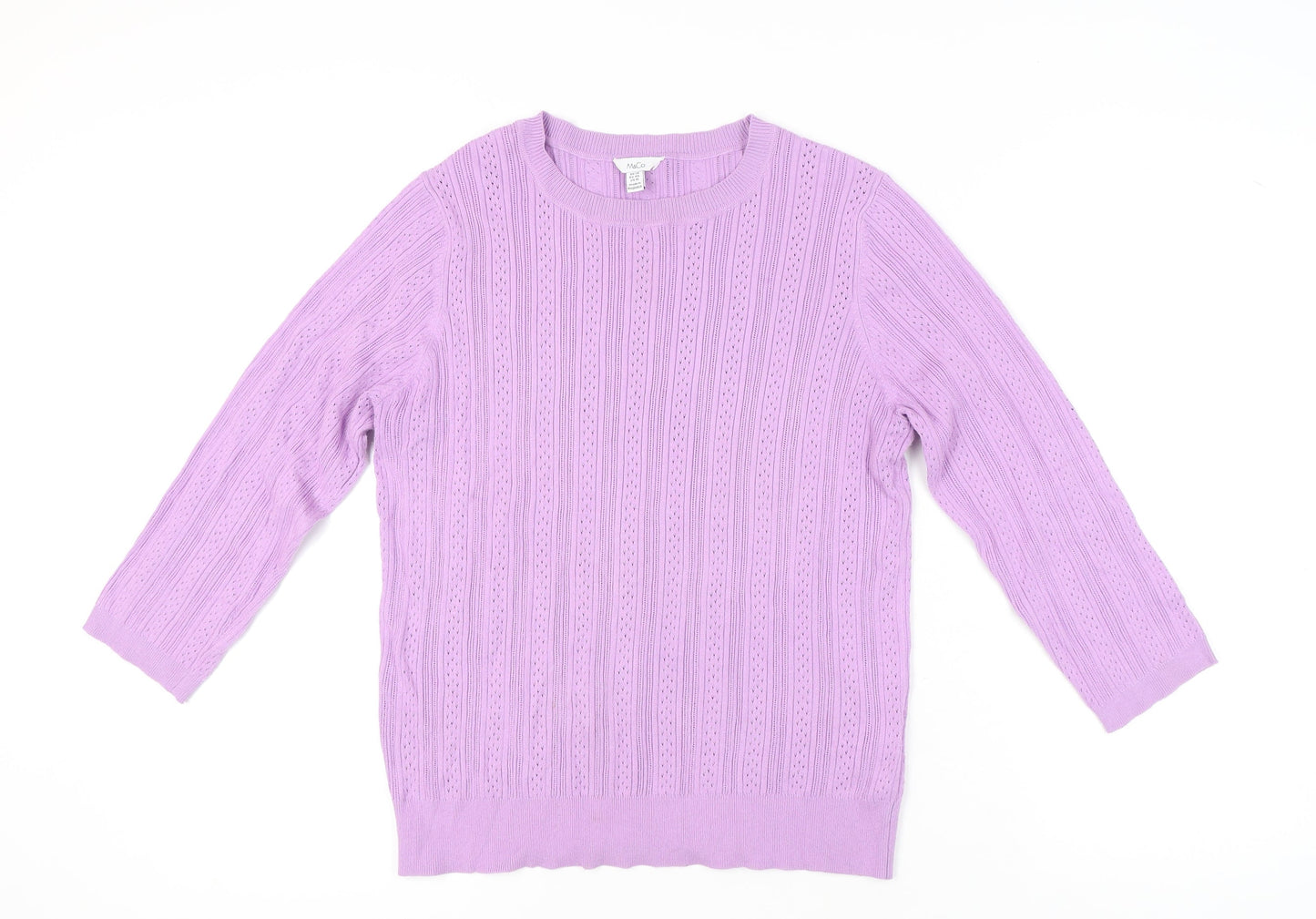 Womens UK Size 14 M&Co Purple Pullover Jumper