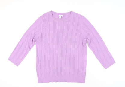 Womens UK Size 14 M&Co Purple Pullover Jumper